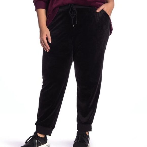 Cable & Gauge Velour Drawstring Joggers Size 1X - Picture 1 of 3
